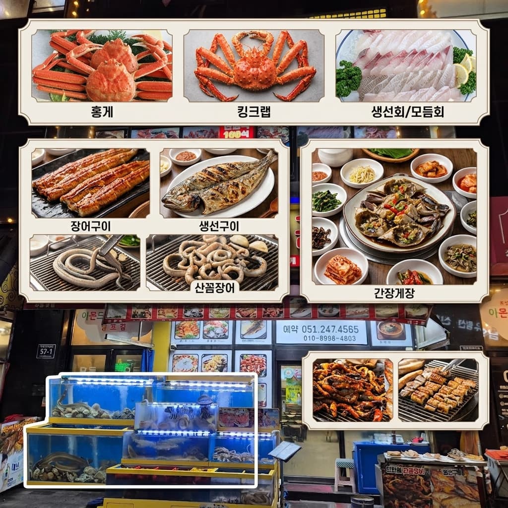 매장·골목 풍경 — 자갈치·남포 일대 골목 식당 분위기